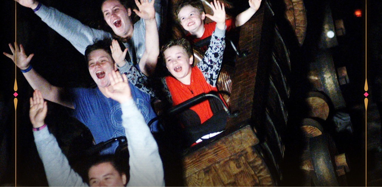kids on a roller coaster at Disney World Magic Kingdom Splash Mountain